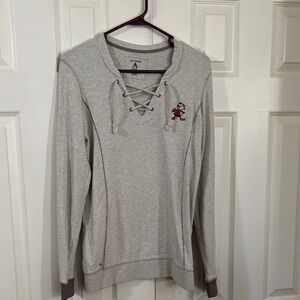 Cleveland Browns Brownie Elf logo Women's Hoodie Sweatshirt